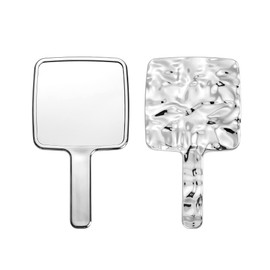 YCHMIR Hand Held Mirror Electroplate Mirror Sliver, Square 9 x5.1 inch