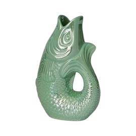 Pad Monsieur Carafon Fish Vase/Jug/Jug/Sculpture Fish, Size S, Capacity 1.2 Litres, Size 9.7 x 16.5 x 25 cm (Rainbow Mint)