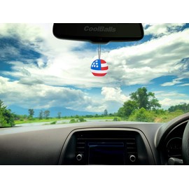 Coolballs Cool American USA Flag (2 Sided) Car, Truck, SUV Rear-View Mirror Hanger Dangler (Auto Accessory)