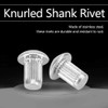 Solid Rivets, 50pcs M5 Stainless Steel Round Head Knurled Shank