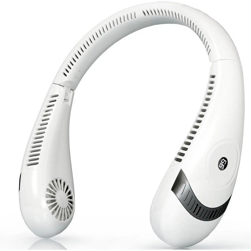 Portable Bladeless Neck Fan for Hands-Free Cooling – Foldable 3-Speed
