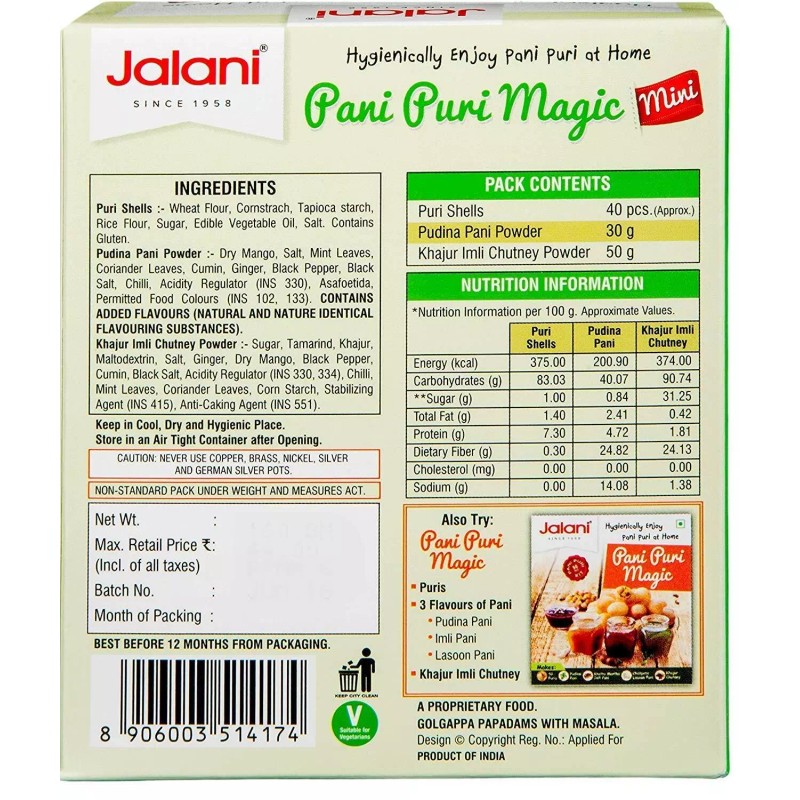 Jalani Pani Puri Magic 270 g Box