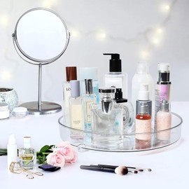 ERBO Pack of 2 Turntable Organiser, 23 cm, Turntable Fridge Organiser, 360° Fridge Turntable, Rotating Plate, Spice Holder, Rotating Organiser for Kitchen, Pantry, Cupboard, Dresser