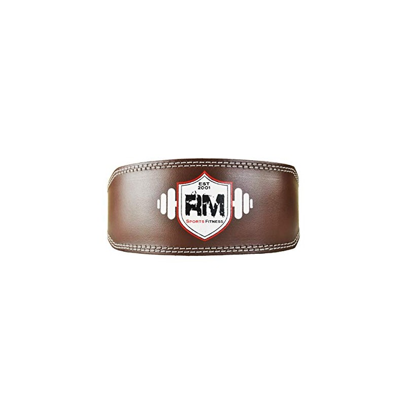 RingMasterUK Weight Lifting Belt 4" Leather Gym Workout Back Support