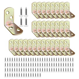 Pack of 30 Angle Connectors 30 x 30 x 18 mm, Mounting Angle 90 Degree Heavy Duty with Screws, Metal Angle for Wood, Shelf, Table, Cabinet