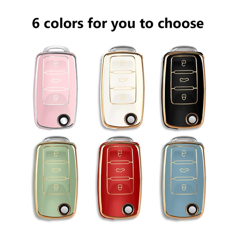 MILD EAST for VW Car Key Fob Cover with Keychain,