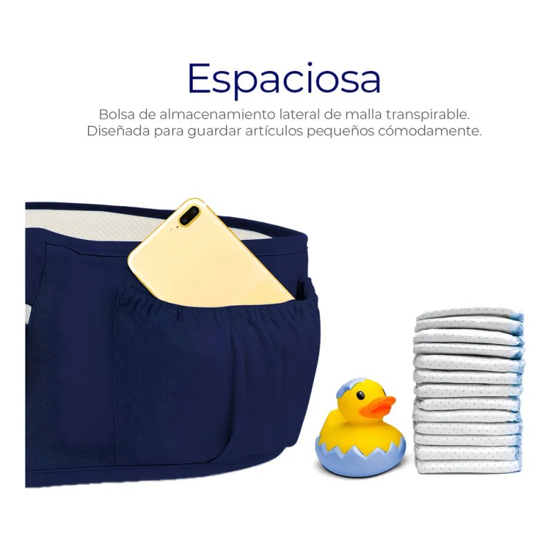 Cangurera Portabebé Raganet Mochila Multifuncional Con Asiento Bebé Color Azul