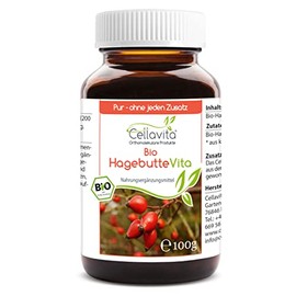 Cellavita Organic Rosehip Vita - Tin Powder (Vegan) Premium Fruit Powder from the Whole Rose Hip (100 g Powder)