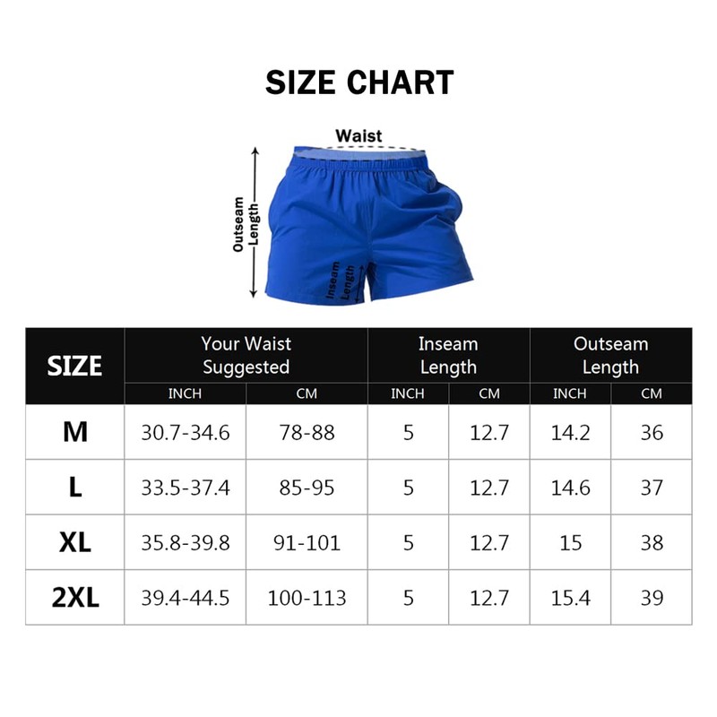 Men's Running Shorts 5 Inch Lightweight Fitness Bodybuilding Quick-Drying with