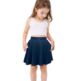 Ekfewou - Faldas deportivas para niñas pequeñas, con bolsillos, Azul marino, 9-10 Años