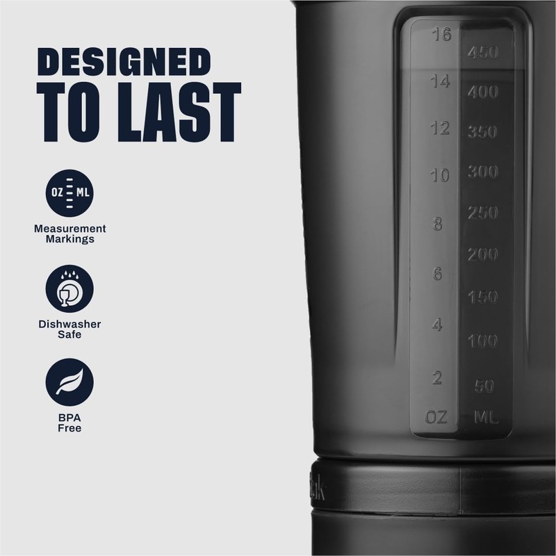 BlenderBottle Shaker Bottle with Pill Organizer and Storage for Protein