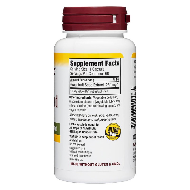 NutriBiotic – Grapefruit Seed Extract Capsules 250 mg, 60 Count
