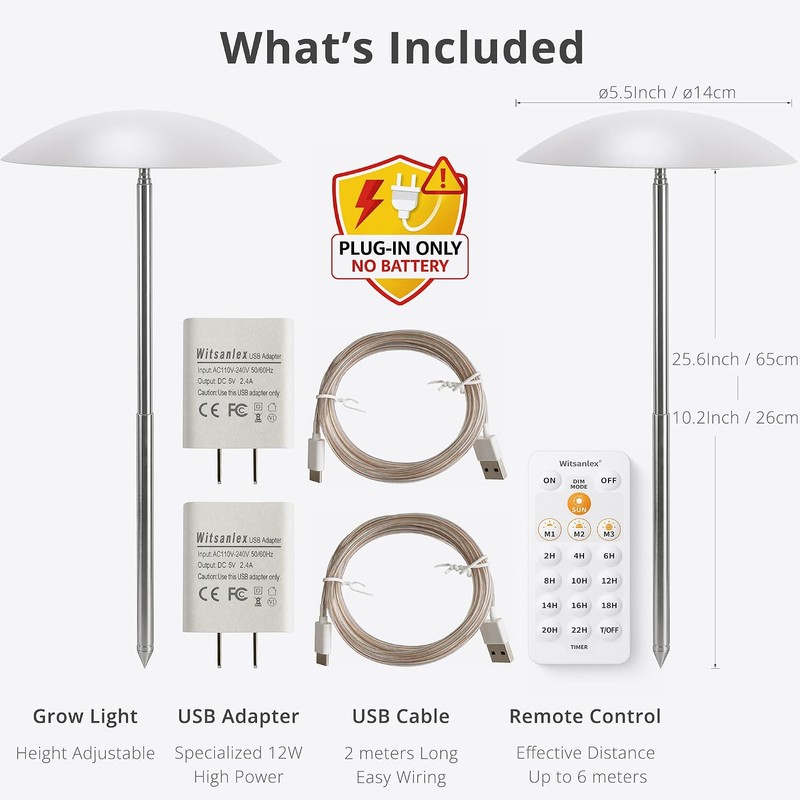 Smart LED Grow Light for Indoor Plants, Programmable Timer and