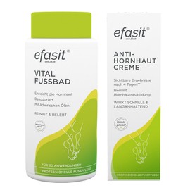 efasit Callus Set - Foot Care Basics with efasit Vital Foot Bath as a Basic Callus Bath Additive and efasit Anti-Callus Cream with Acid Complex; 400 g & 75 ml