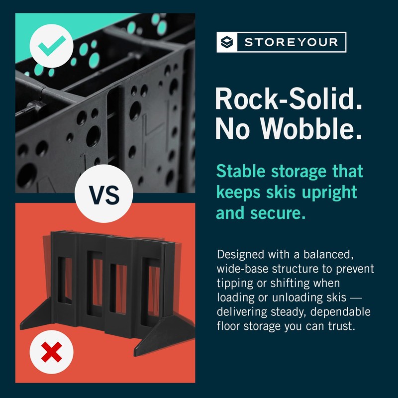 StoreYourBoard Telluride Ski Storage Rack – Freestanding Ski Rack for