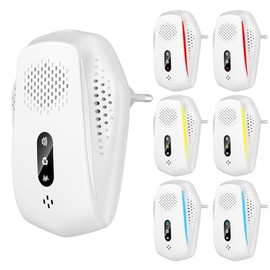 Ultrasonic Pest Control Repeller, Mouse Traps Spider Mice Roach Bug Repellent Indoor Rodent Repellent Ultrasonic Plug in, Mouse Deterrent Ultrasonic for Home Kitchen Garage Warehouse 6 Pack White