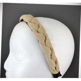 Perfect Hairstyle with Our Hair Accessories - Beige Braided Headband Soft Fabric Covered Band Grip Teeth Braid 1" Wide Fashionable Hair Accessory Hair Jewelry Accessories for Lady Women