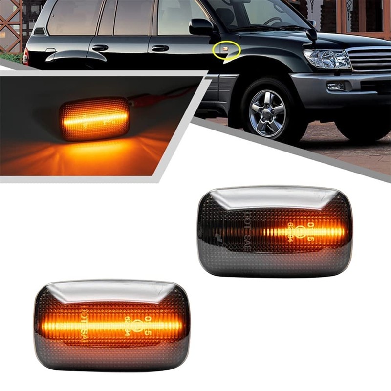 Riloer LED Fender Side Marker Light, Clear Lens Solid Amber