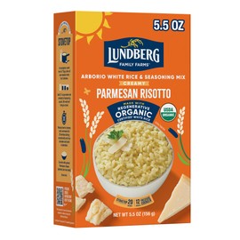 Lundberg Organic Creamy Parmesan Risotto Seasoned Rice - Regenerative Organic Certified Arborio Rice & Seasoning Mix, Gluten Free, 5.5 Ounce Box