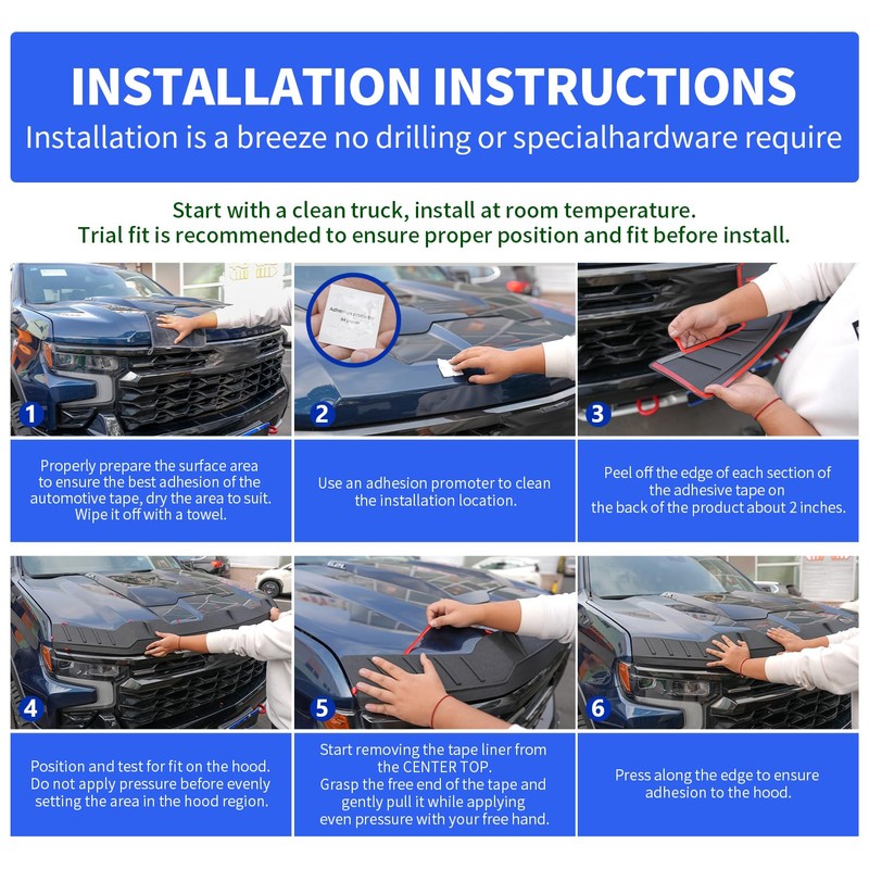 CZmenghe Hood Protector Compatible with 2019-2025 Dodge RAM 1500 Hood
