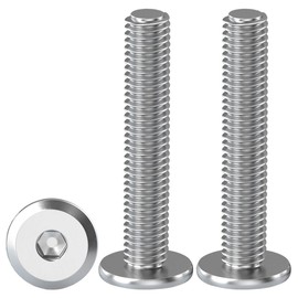Drenky Flat Head Hexagon Socket Screws, Pack of 20, M6 x 35 mm, Stainless Steel A2 V2A Screws with Round Head, Stainless Steel Screws, Full Thread