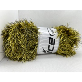 Bumblebee Eyelash Yarn, Yellow and Black- 100 Gram (3.53 Ounces) 164 Yards (150 Meters), Polyester, Ice Yarns Eyelash 100gr no. 44923, 1 Skein