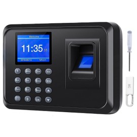 Mokhike Time Clocks for Employees Small Business, 2 in 1 Time Clock (Fingerprint & Password) Employee Clock in & Out Machine Attendance Punch Clock Recorder Tracker for Small Businesses & Offices