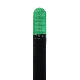 10x Velcro Cable Ties 200 x 20 Black / Green Velcro/Velcro on Equilateral Velcro