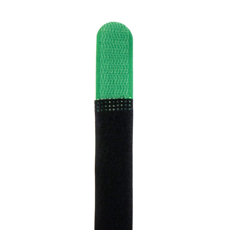10x Velcro Cable Ties 200 x 20 Black / Green