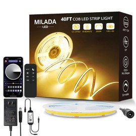MILADALED COB LED Strip Light 3000K 40FT/12M Warm White Led Strip