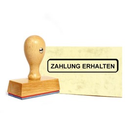Dekolando Payment Receive Stamp Wooden Stamp 1 Line Office Stamp Payment Receipt Accounting Office 49 x 9 mm (Receive Payment)