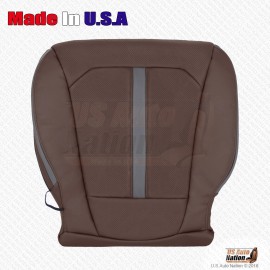US Auto Nation 832-790-4949 2015 to 2020 Ford F150 Platinum Driver Passenger Perforated Leather Cover Brown - Passenger Bottom