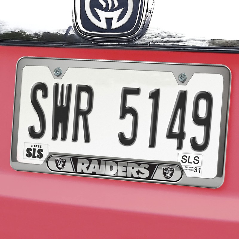 Fanmats 61962: Las Vegas Raiders Embossed License Plate Frame, 6.25in