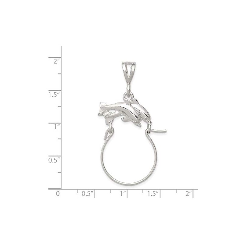 925 Sterling Silver Dolphin Charm Holder
