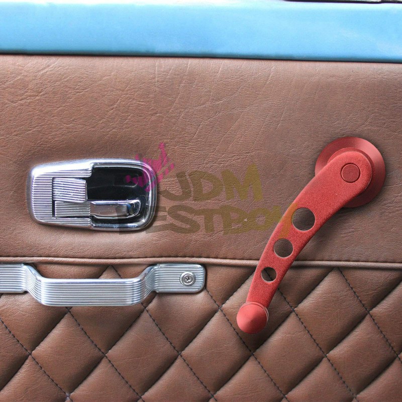 JDMBESTBOY 2Pcs RED Car Window Winder Glass Crank Handle Aluminium