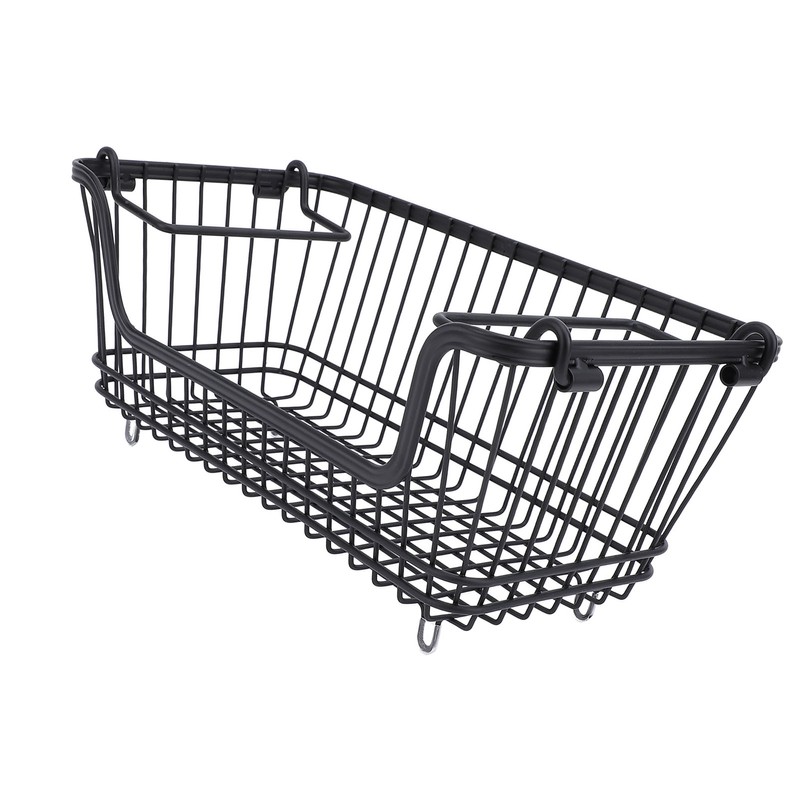 Freezer Basket Stackable Open Front Wire Storage Bin with Foldable