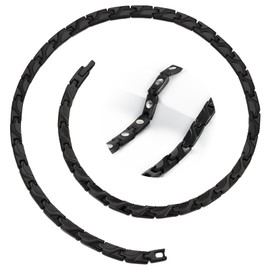 QIAOZILI 99.999% Pure Germanium Necklace, Pure Titanium, 40 Tablets of Germanium, For Women & Men, Static Removal, Sports, Stylish, Hypoallergenic, Fashion Jewelry, Cool & Gift Box, Titanium, No