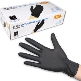 Nitrile Gloves,Disposable gloves 100 Pcs-Latex Free Powder Free - Multipurpose Working Household Cooking Gloves (Black, XL)