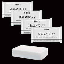 TIANKEYYDS 4-Pack White Seal Putty Waterproof Duct Seal Repair Sealing Clay, Quick Mending Mud for Drain Connection,Air Conditioning Hole, Wall Hole