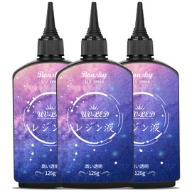 Bonsky UV Resin Liquid, 13.8 oz (375 g), Resin Liquid, UV/LED Compatible Resin Liquid, Large Capacity, High Transparent, Hard Type Molding, UV Resin Liquid, DIY Handmade Decoration, Rapid Cure,