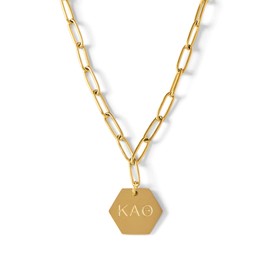 Sorority Shop Sorority Shop Kappa Alpha Theta Paperclip Necklace  KAT 18K Gold Plated Sorority Gifts Necklace, Long-Lasting Kappa Alpha Theta Gifts for Women