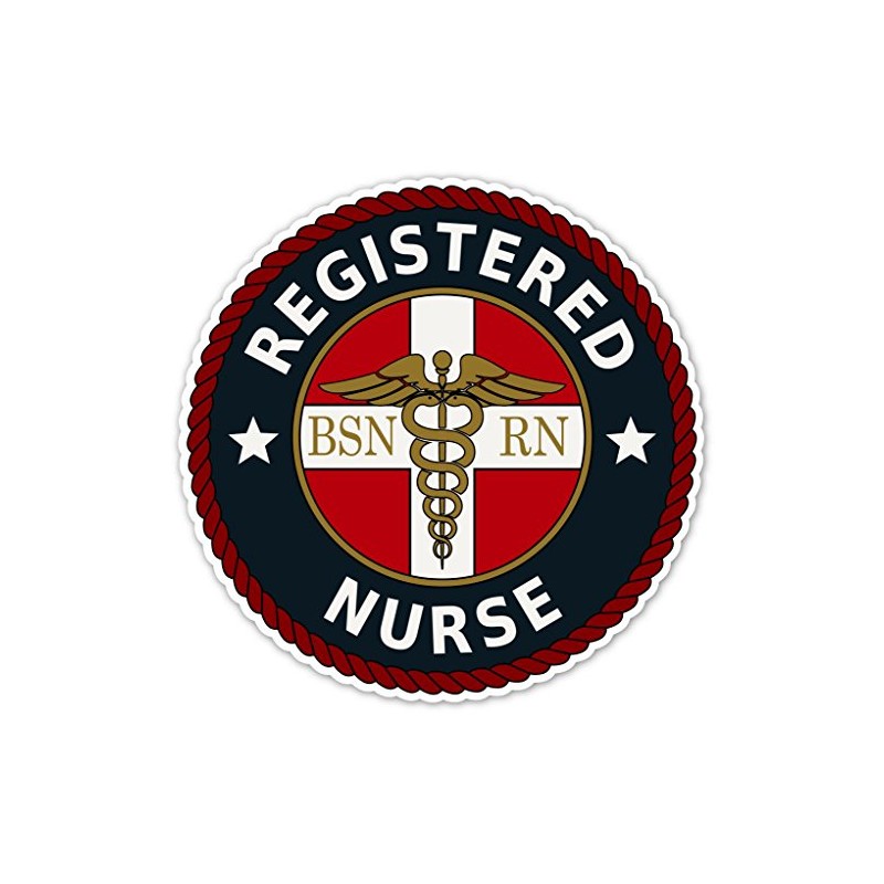 BSN NP Registered Nurse RN Caduceus Emblem Seal Vinyl Decal