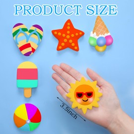 Sinmoe 12 Sets Summer Beach Ceramic Painting Kit Unpainted DIY Ceramic Figurines Hawaii Arts Crafts Paint Your Own Figurines with 12 Magnet 2 Brushes and 1 Palette Ceramic Painting Kit for Adults