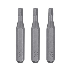 sourcing map 3pcs SQ0 Square Screwdriver Bit 5/32" Hex Shank 28mm Length Magnetic 4 Point Head Hex Bits S2 Steel Screw Driver Bit for Electric Manual Screwdrivers Precision Repair