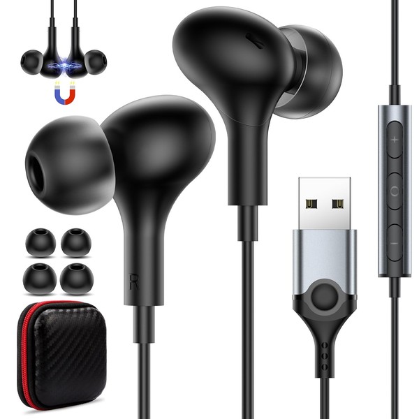 USB Headset with Microphone for PC Laptop,7.5 Ft USB A