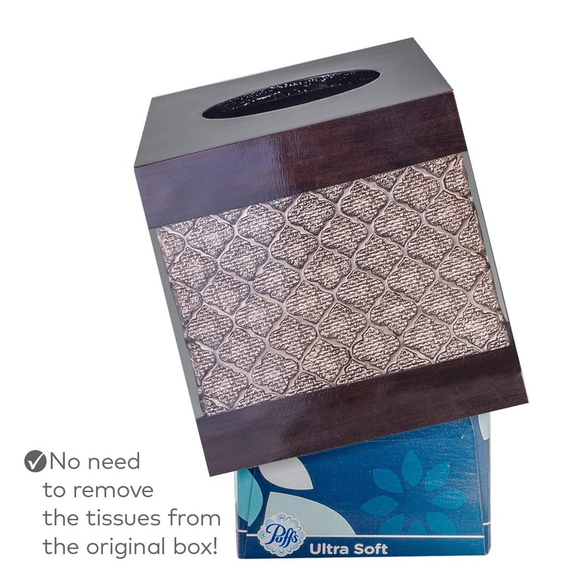 Creative Scents Dahlia Square Tissue Box Cover - Decorative Bathroom