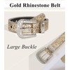 JFYSJH Women Men Gold Rhinestone Studded Belt Fashion Jeans Belt