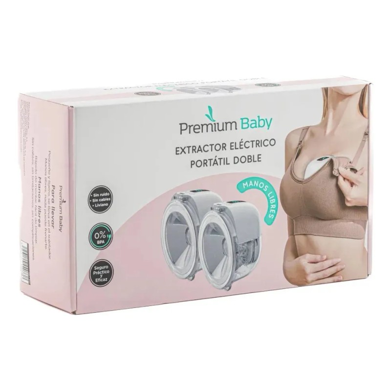 Extractor Eléctrico Portátil Doble Premium Baby Sacaleche Manos Libres, Liviano,