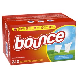 Bounce Fabric Softener Dryer Sheets, Outdoor Fresh Scent, 240 Count