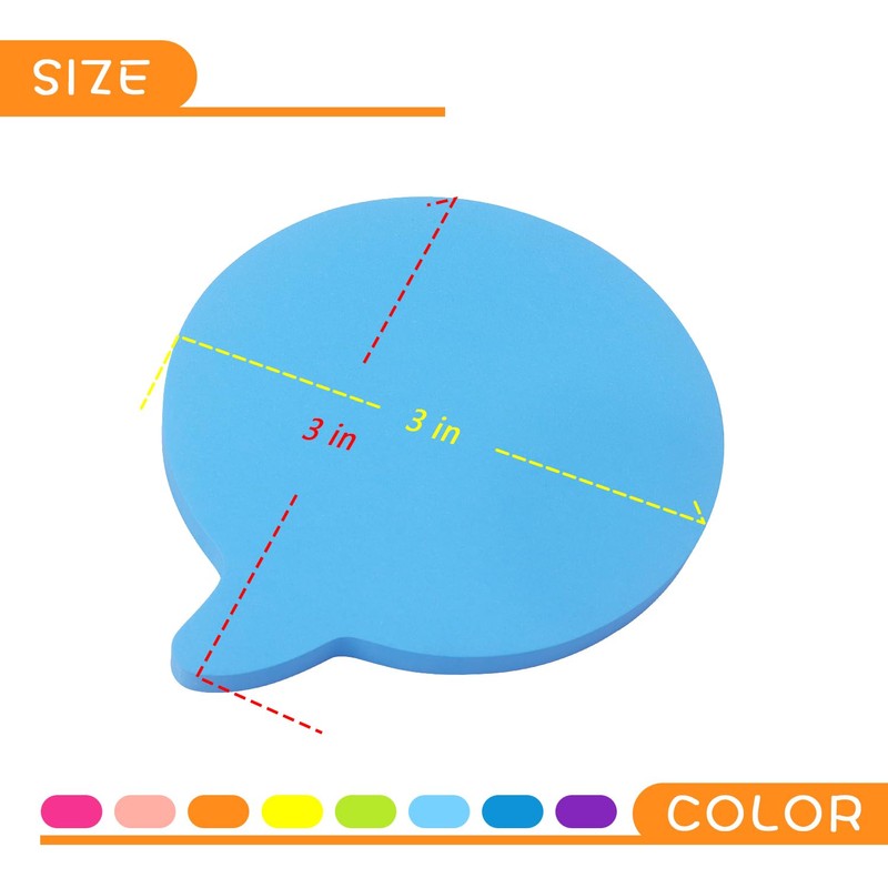 SIMONA Bubble Shape Sticky Notes 8 Color Bright Colorful Sticky